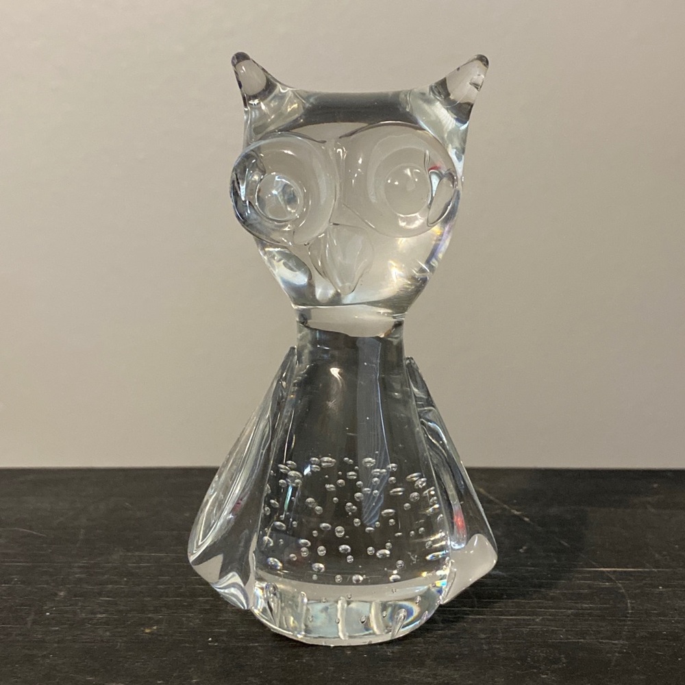 Vintage Owl Controlled Bubble Paperweight